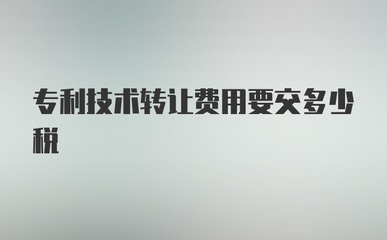 專利技術轉讓費用涉及哪些稅費？詳解稅務要點與優惠政策